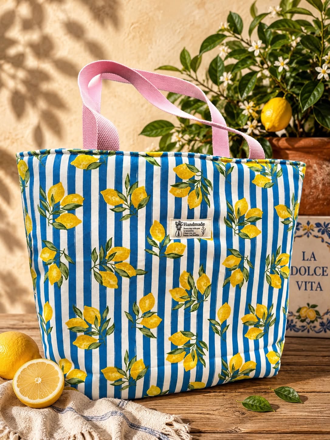 Sac cabas artisanal – Collection Dolce Vita 🍋🌸