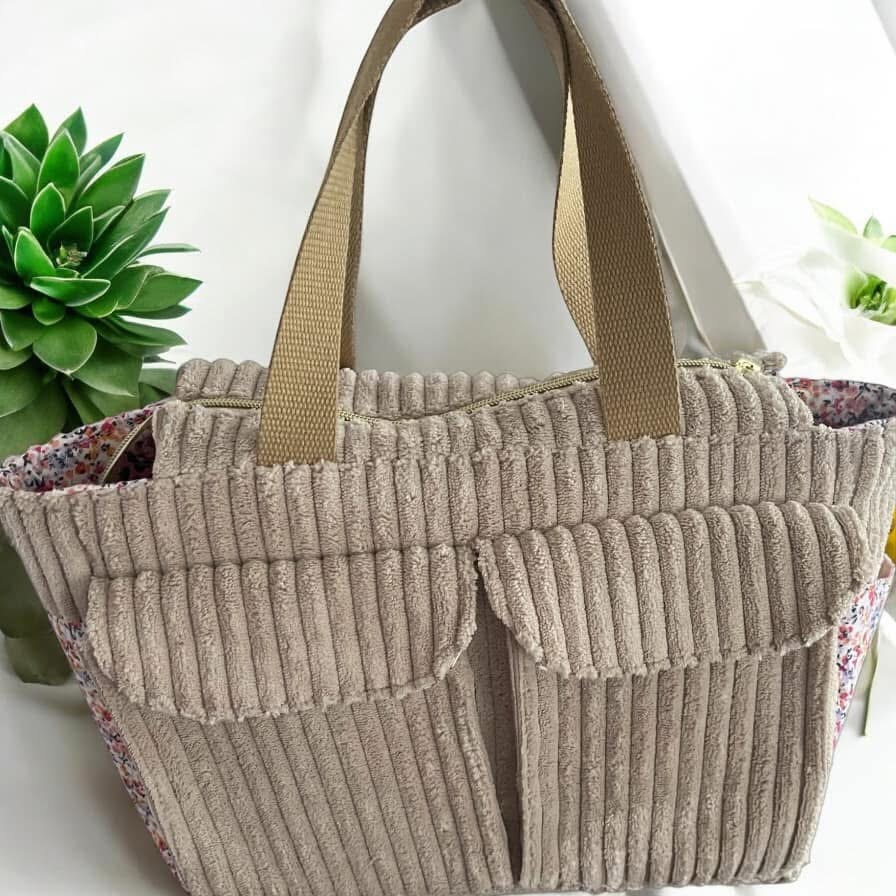 Sac Cabas En Velours Grosse Côtes